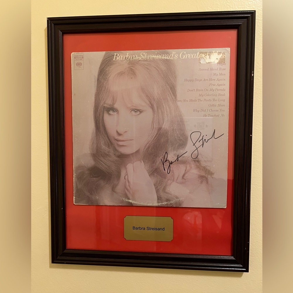 AUTOGRAPHED Barbra Streisand Hits Album Cover